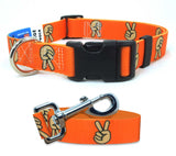 Peace Sign Dog Collar and Leash Set